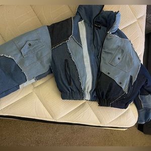 Multi color blue jean jacket